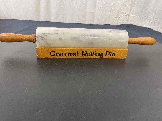 Vintage Marble Gourmet Rolling Pin w/ stand