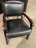 ANTIQUE SITTING CHAIR FROM LOCAL OLYMPIA BISTRO.