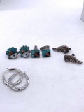 lot of Antique /Vintage &modern Sterling silver jewelry, screw back & Post earrings , cuff links