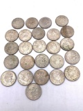 25 x .500 silver 1947 Un (1) pesos , some vey nice AU + coins in the bunch