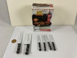New in box George Foreman grill and 6x Ronco knifes still in packaging.