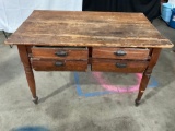 ANTIQUE Baker's Table WITH Doug Mixing Drawers. LATE 1800's. FROM LOCAL OLYMPIA BISTRO.