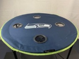 Cool Seattle Seahawks Folding Cloth Table with cupholders in great condition