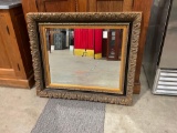 Large Beveled Glass Mirror in ornate vintage frame