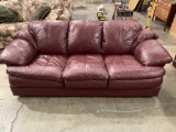 Burgundy Leather SEALY sofa by Klaussner Furniture. Matches lot # 277