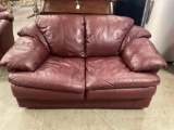 Burgundy Leather SEALY loveseat by Klaussner Furniture. Matches lot # 276