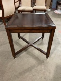 Square side table by WOODBRIDGE FURNITURE. Matches previous lot (#336).