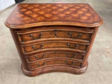 Beautiful solid wooden lateral filing cabinet with Checkerboard inlay surface.