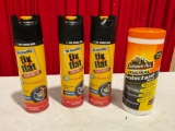 Lot of Car Maintenance Accessories.Three 16oz Fix-a-Flat cans and Armor All Wipes