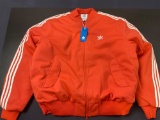 Adidas MA1 Padded Jacket Orange with 3 Stripes Size L