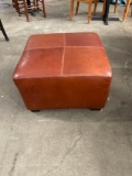 Custom made Square Leather ottoman by KAAS TAILORED.