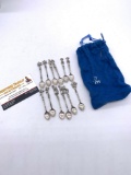 12 x antique marked 800 coin silver South American Miniature Figural spoons w/ blue pouch