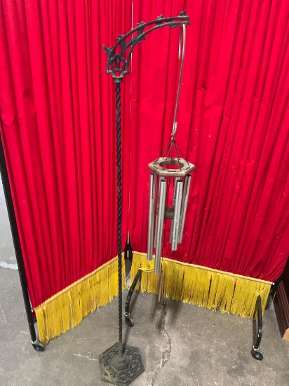 Sturdy Wrought Iron Hanging Stand w/ Charming Wind Chime