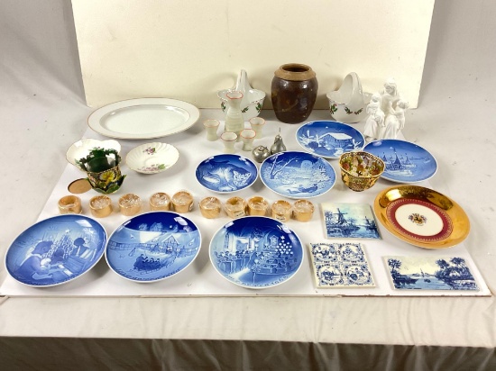 collection of miscellaneous dishes and accessories.
