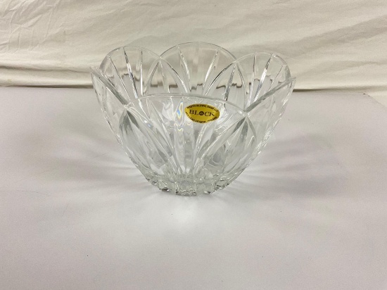 hand blown and cut, 24% Block, lead crystal bowl.