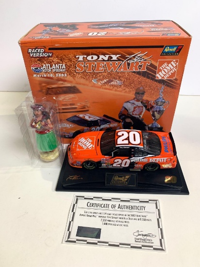 NIB 2002 Tony Stewart Home Depot 1:24 Scale Pontiac Grand Prix w/hula doll