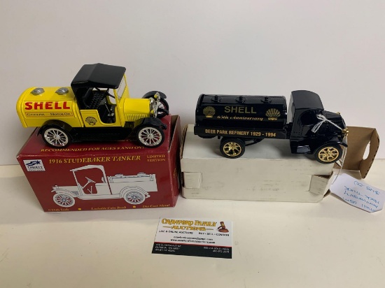 2x shell oil 1:25 scale diecast collectible tanker trucks