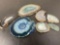 A Gorgeous collection of 7 Agate slices, Various colors.