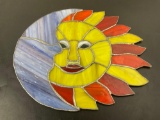 Beautiful Sun and Moon Stained Glass Piece wall hanging