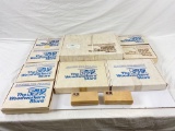 collection of The Woodworkers Store Model Kits, 8ct with 1x box of spare parts and 2x X-acto kits.