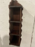 Vintage 1980s Craftsman Style Solid Wood Petite Corner Bookcase