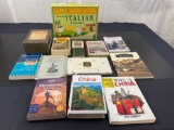Tourism Books, a couple of Novel Trilogies, foreign language books, and Learn Italian Together Set