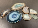 A Gorgeous collection of 7 Agate slices, Various colors.