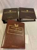 Three binders of stamps, 2X historic stamps of America & Three pages of golden replicas