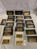Set of 21 MBL 23k gold foil stamps by Internationals collector society
