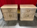 Pair of DREXEL HERITAGE CORINTHIAN COLLECTION bed side tables.