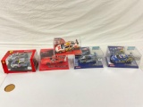 lot of Catteta and SCX 1/32 scale die cast cars in box/display case. 5ct