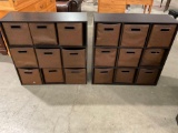 Lot of two cubbies with storage cubes.