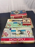 4 Vintage/Mid Century Monopoly Games Including Monopoly Playmaster