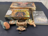 Star Wars Trivial Pursuit, Monopoly, Sealed Vader Book, Jabba the Hutt Figure, Mini Figure Diorama