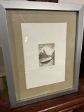 Signed Framed Artist's Proof of Venice with a gondola