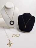 Lot of TECHNIBOND Jewelry. 3 necklaces and 1 pair of Earrings.