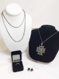 Beautiful Lot of Sterling Silver and Marcasite Jewelry
