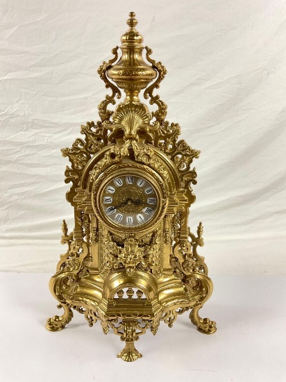 Vintage Imperial Franz Hermle Brevettato Solid Brass Mantle Clock, made in Italy