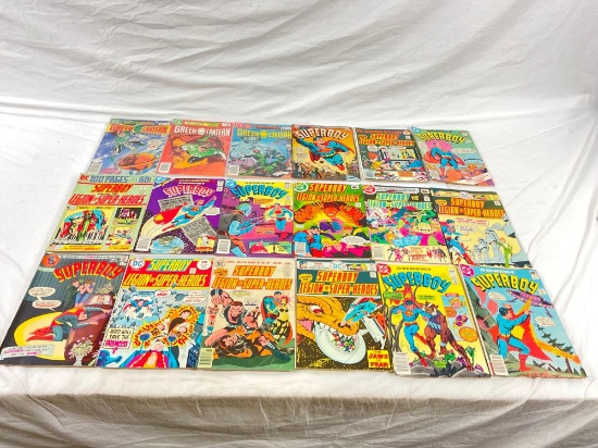 large lot of vintage of DC COMICS, SUPER BOY & GREEN LANTERN, 18ct