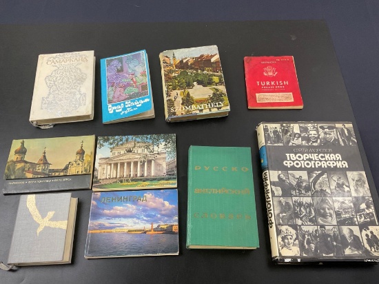 Foreign Language Books and Postcards, Russian, Uzbek, Hungarian, and Turkish