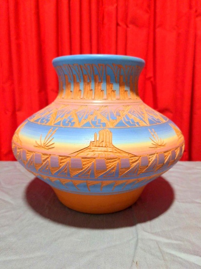 Navajo Pottery Vase Signed Yazzie