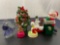 Lot of Christmas Decor Items, Gingerbread Timer, Snoopy Figure, 6 inch tree with mini ornaments