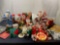 Large Lot of Santa Claus Decor items, Small figurines, Coffee cups