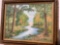 Large Framed Oil on Canvas Painting of a River through a Forest. Signed 'Marjorie'