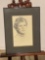 Framed Portrait Drawing of a lady by artist Harman 1974