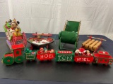 Woven Christmas Train and 4 sleighs. Disney's Laughing All The Way Sleigh by Jim Shore #4005626