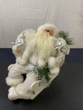 White-Themed Santa on a Sleigh Decoration.