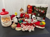 Santa Claus Cookie Jar, Vintage ornaments, PEANUTS motion music sets, HOME ACCENTS Tree Train Set