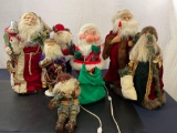7 Assorted Santa Claus Figures, 2 have electric motion