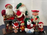 6 Assorted Santa Claus Figures, an Alvin, and a Snoopy Figures